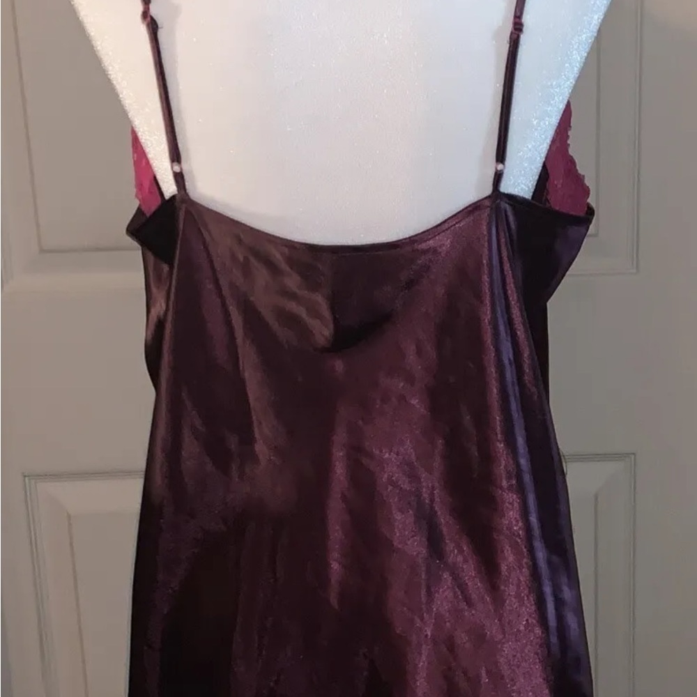 Vtg Valerie Stevens Purple/Pink Slip Dress Size Large Lace Trim 100% Polyester - Picture 3 of 4